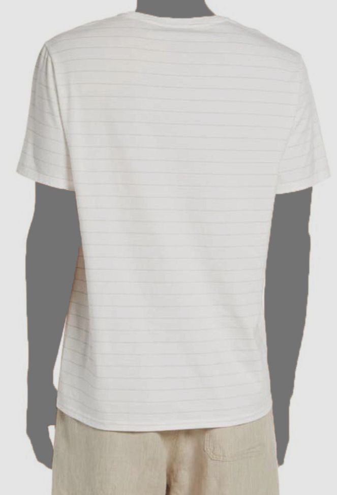 $126 Vince Men’s Beige Striped Cotton Crewneck T-Shirt Size M