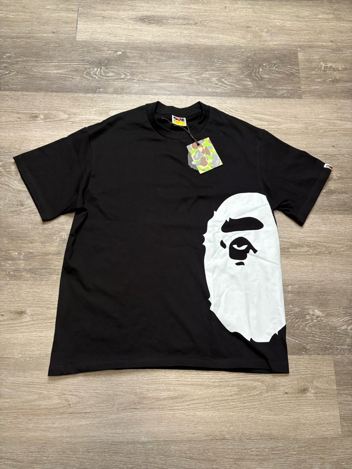 A Bathing Ape BAPE Men’s M Cotton Black Crew Neck Tee Graphic Print Logo