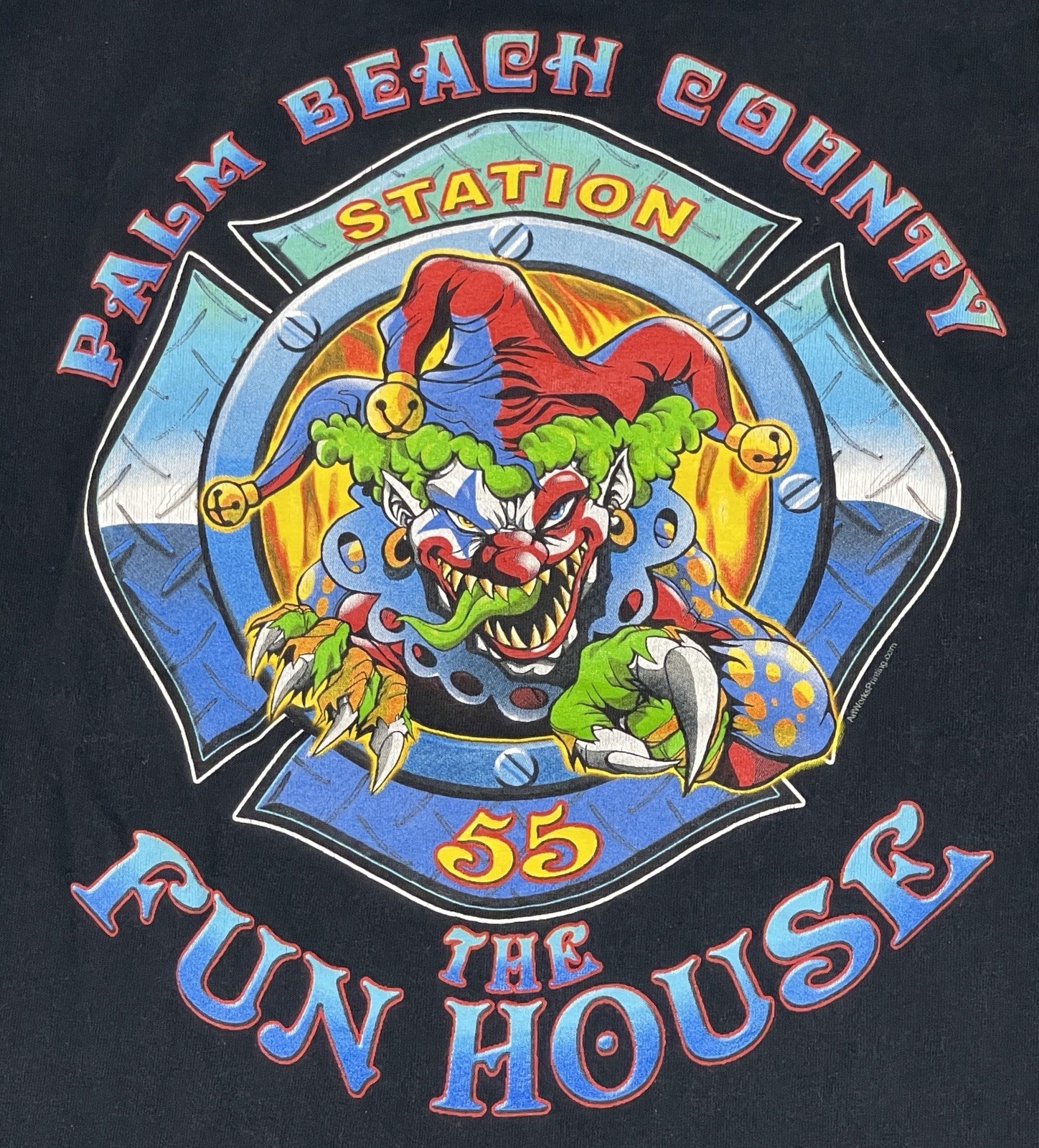 VTG Palm Beach County Station 55 Fire Rescue Long Sleeve T-Shirt Large