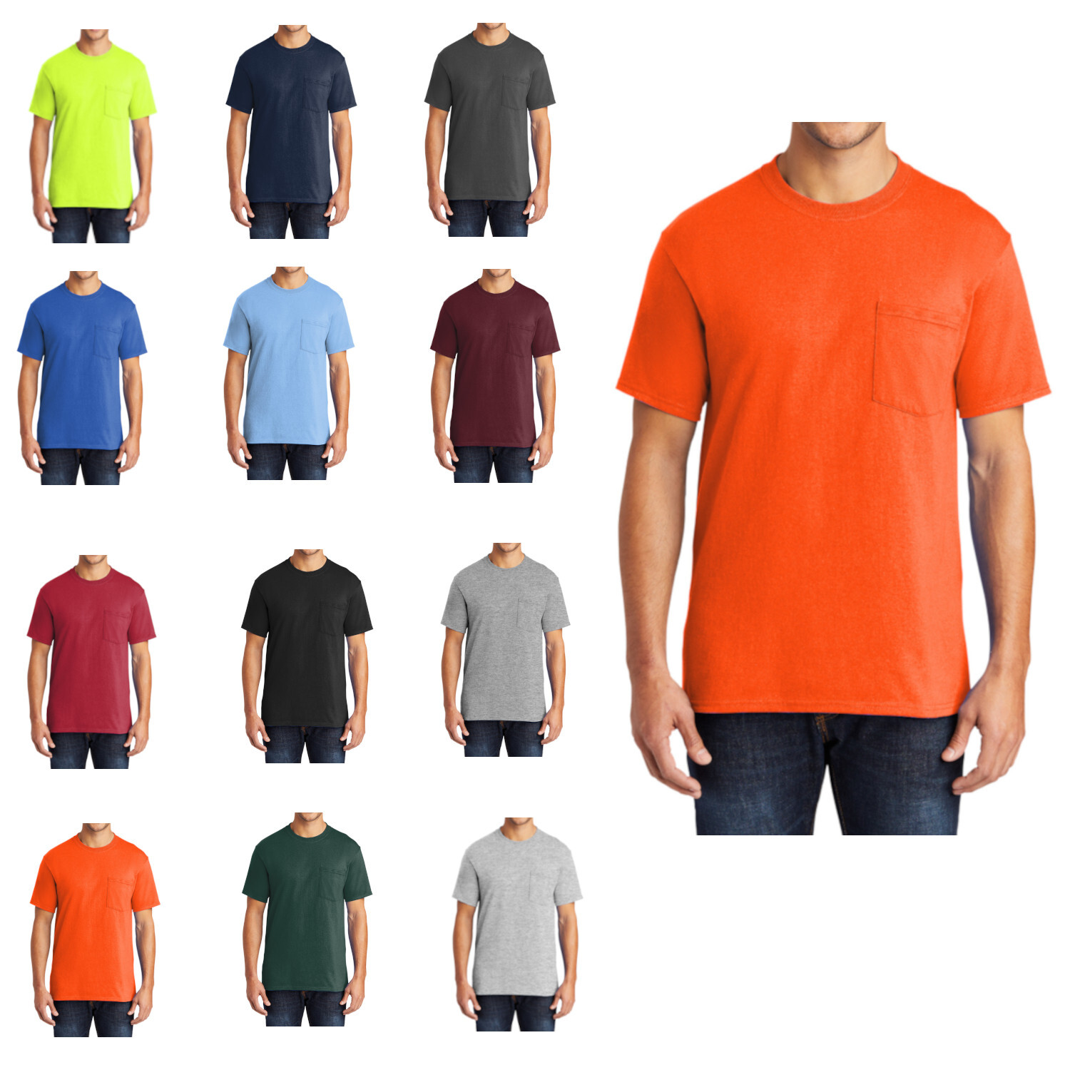 Mafoose Men’s 50/50 Cotton/Poly Tall Core Blend Pocket T-Shirt PC55PT