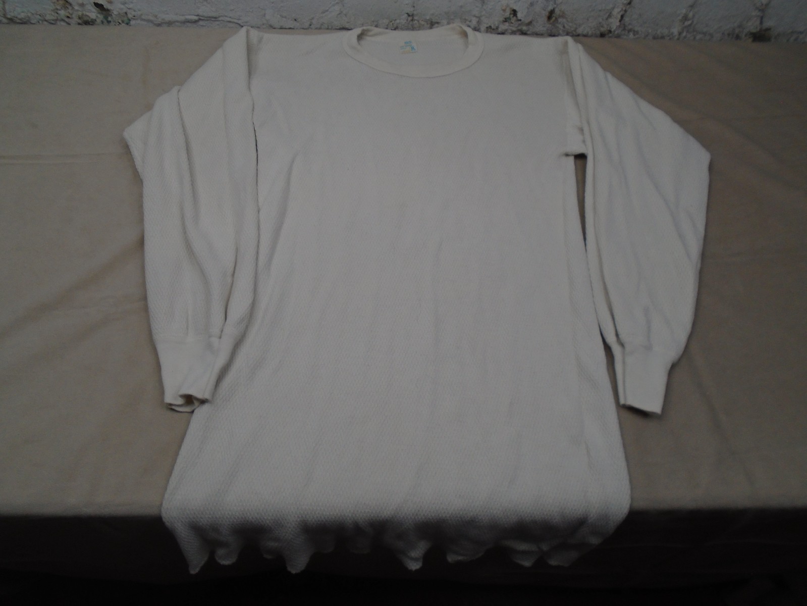 Vintage 70s JC Penny Waffle Knit Thermal Shirt XL 100% Combed Cotton Grunge *
