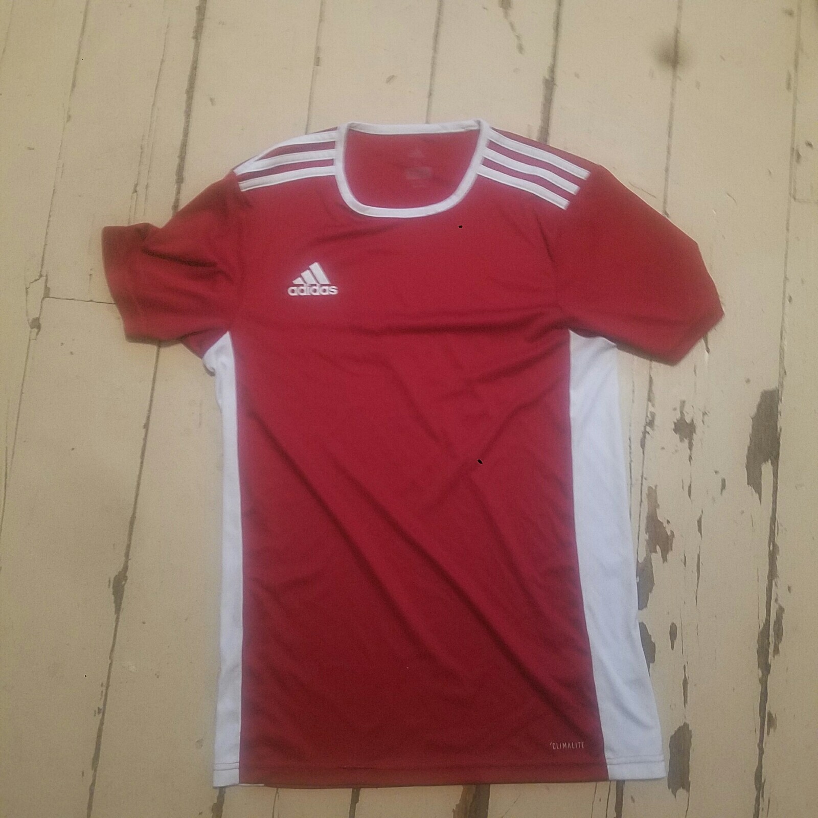 Adidas T shirt unisex Size S red 100% polyester climate