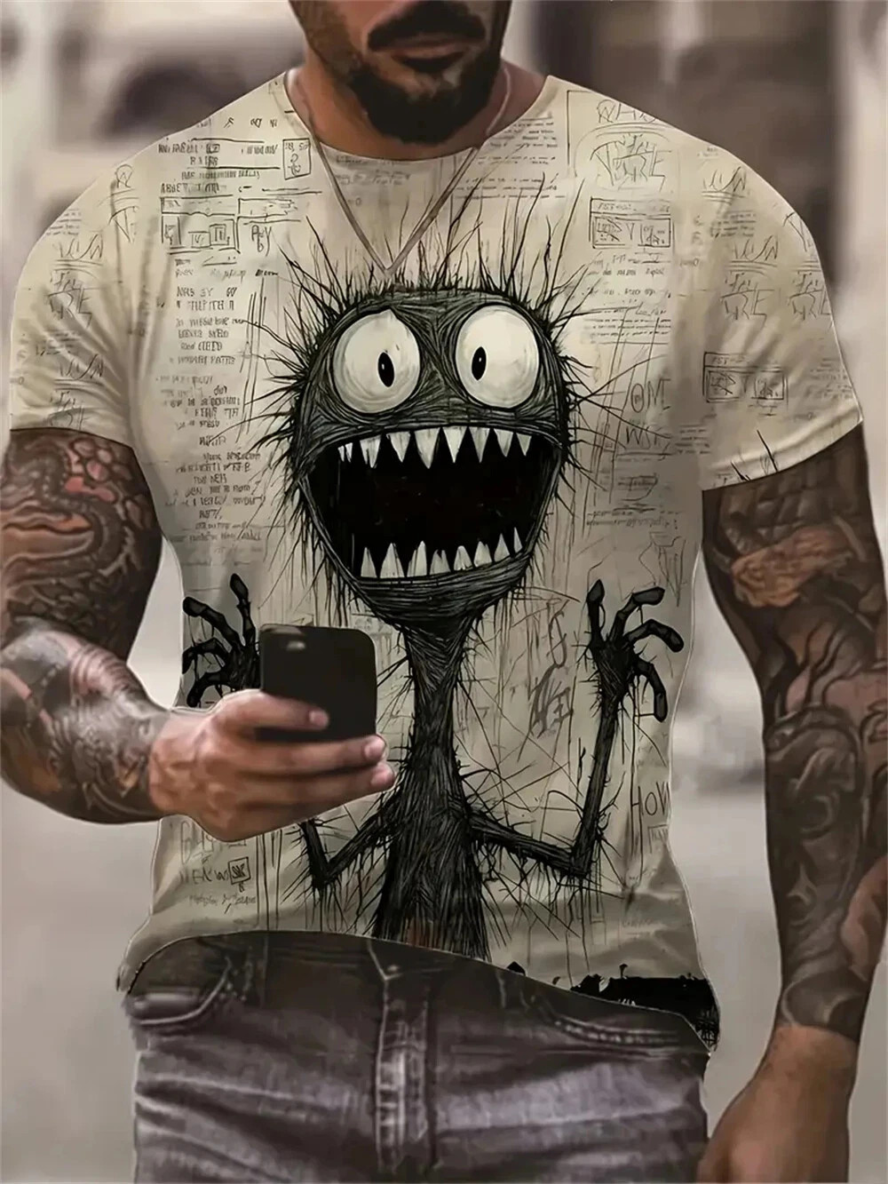 New Summer Men Vintage T-Shirt 3D Printed Funny Graphic Tops Tees Male T shirts
