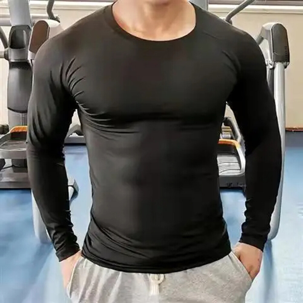 Men’s Athletic Long Sleeve Compression Shirts Dry Fit Sports Gym Shirts Workout