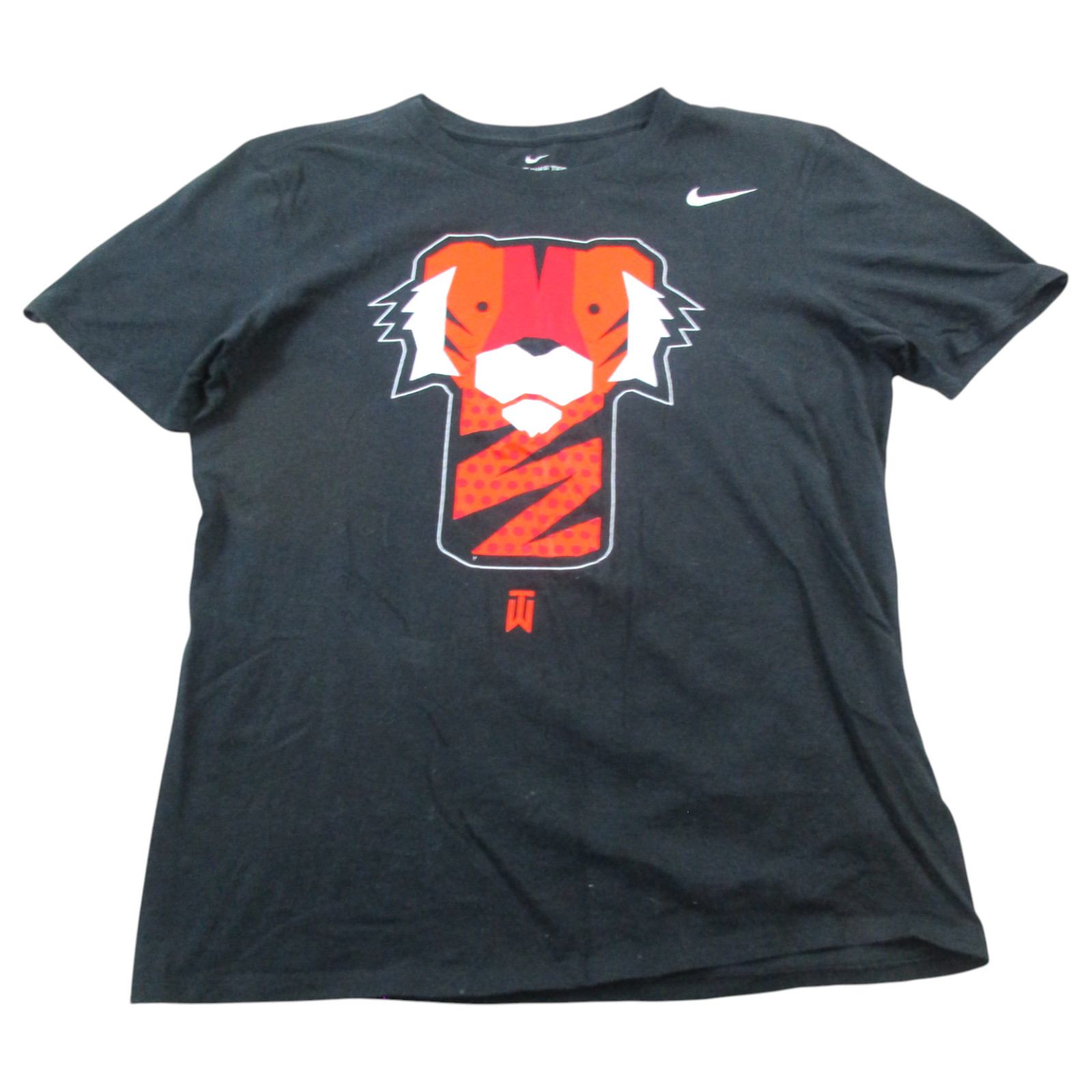 Nike Tiger Woods Frank T-Shirt Mens Medium Black Graphic Short Sleeve Crew Neck