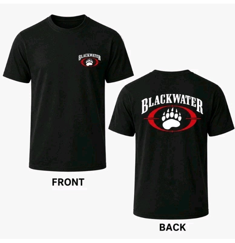 Blackwater Tactical Bear Paw Black Cotton Graphic Tee for Men