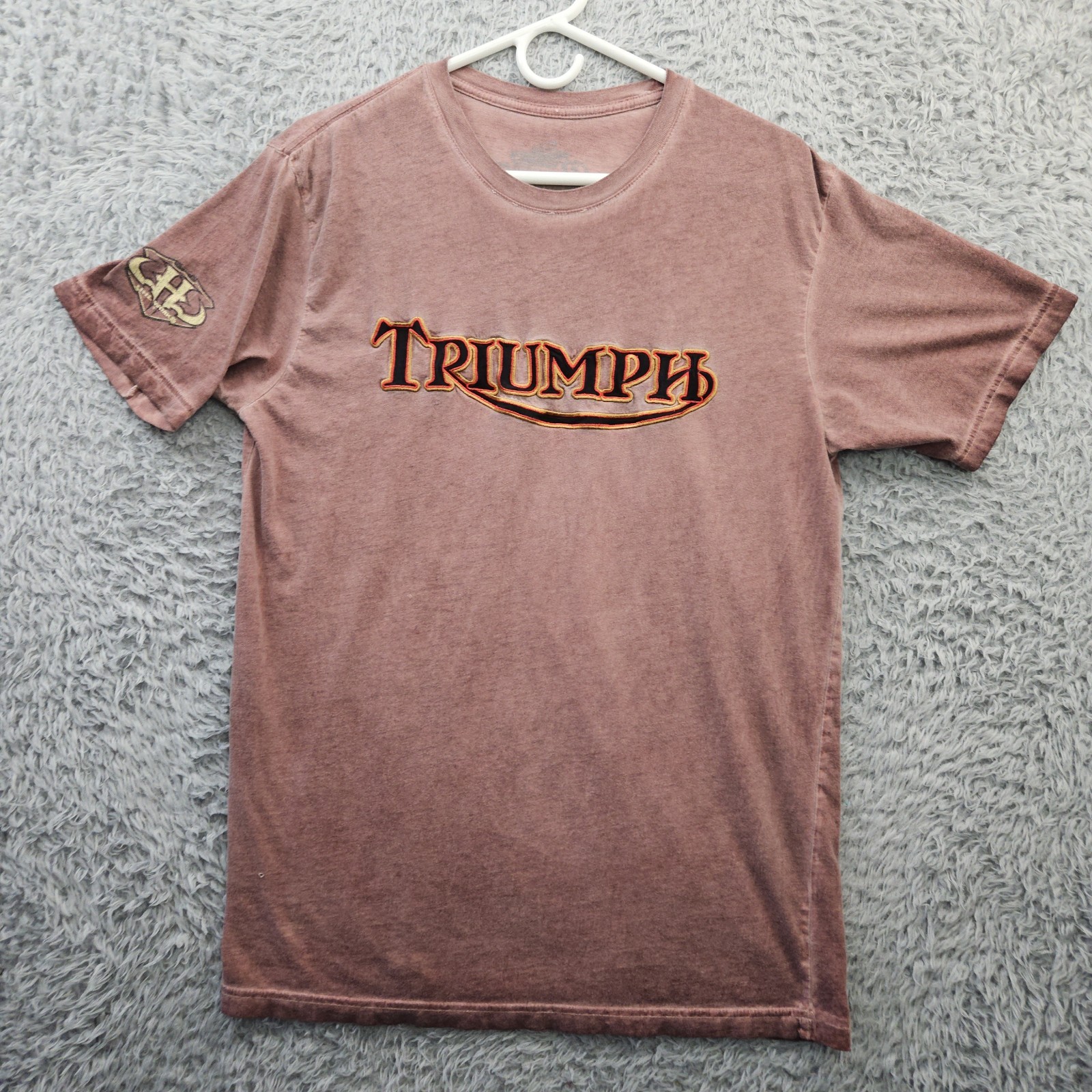 Triumph Motorcycles T Shirt Men Medium Embroidered Double Sided