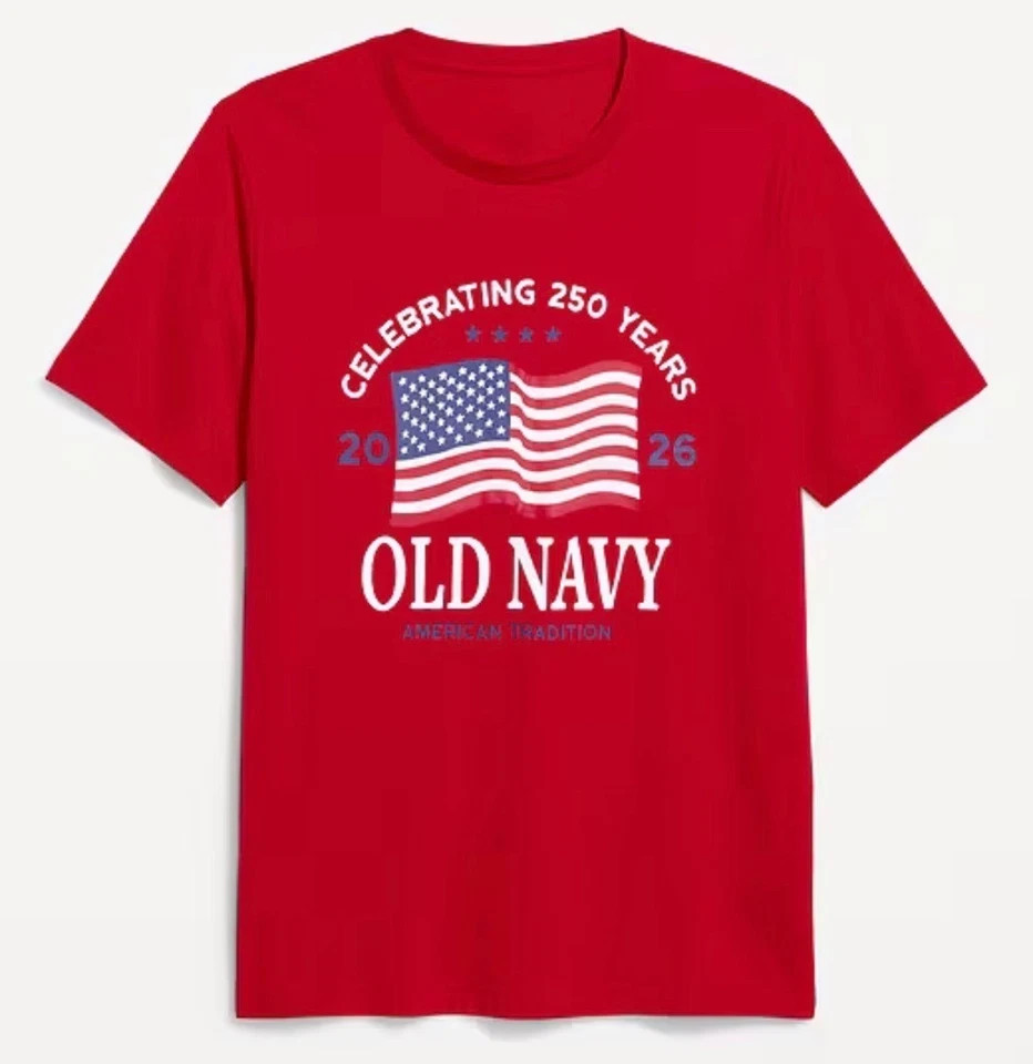 OLD NAVY US Flag 2026 RED, NAVY, etc 250th Anniversary T-SHIRT