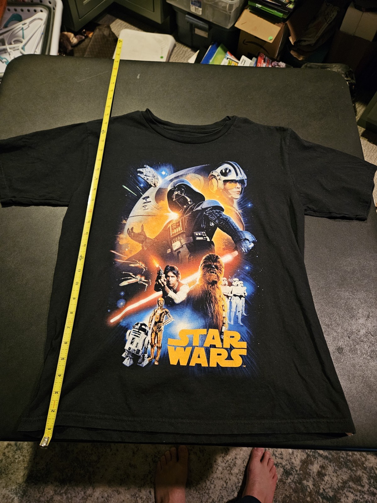 Star Wars Disney Store Men’s Small Black Graphic Tee Shirt Original Trilogy