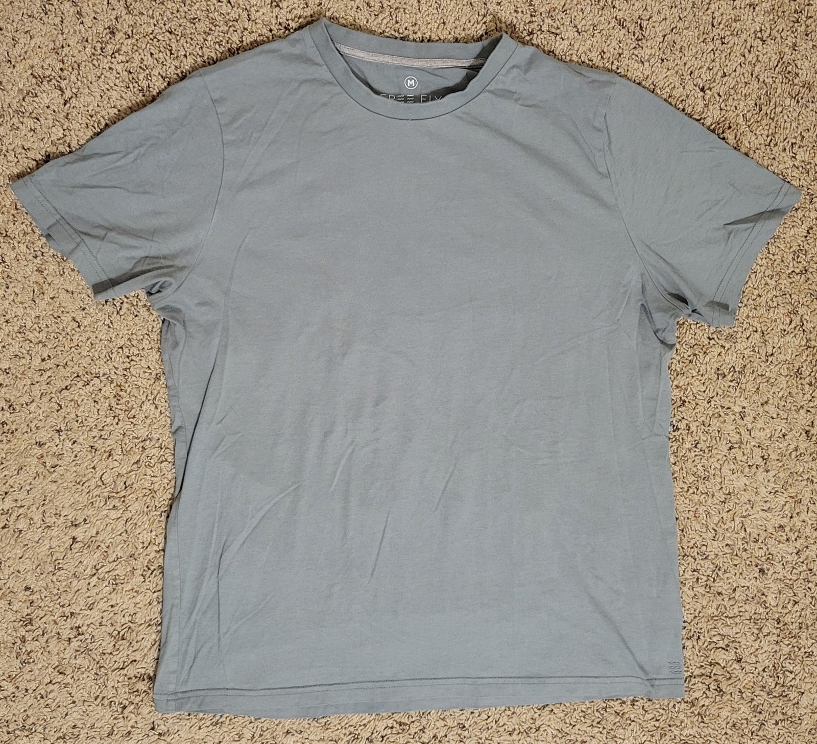 Free Fly Men’s Medium Short Sleeve T-Shirt Sage Green Bamboo Cotton Blend