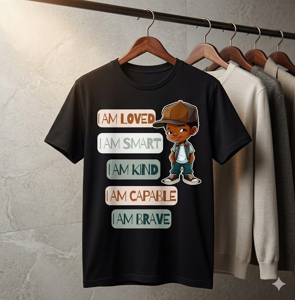 Positive Affirmations for African American Boys T-Shirt – H078