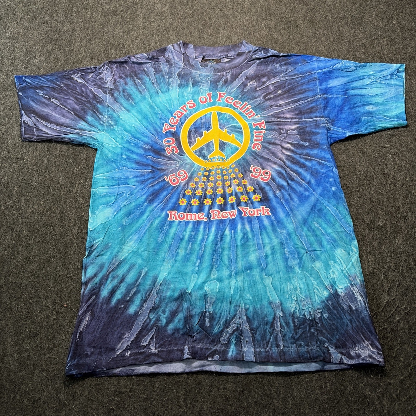 Vtg Woodstock ’99 T-Shirt Sz L Tie Dye Deadstock 1999 Single Stitch Rock tee USA
