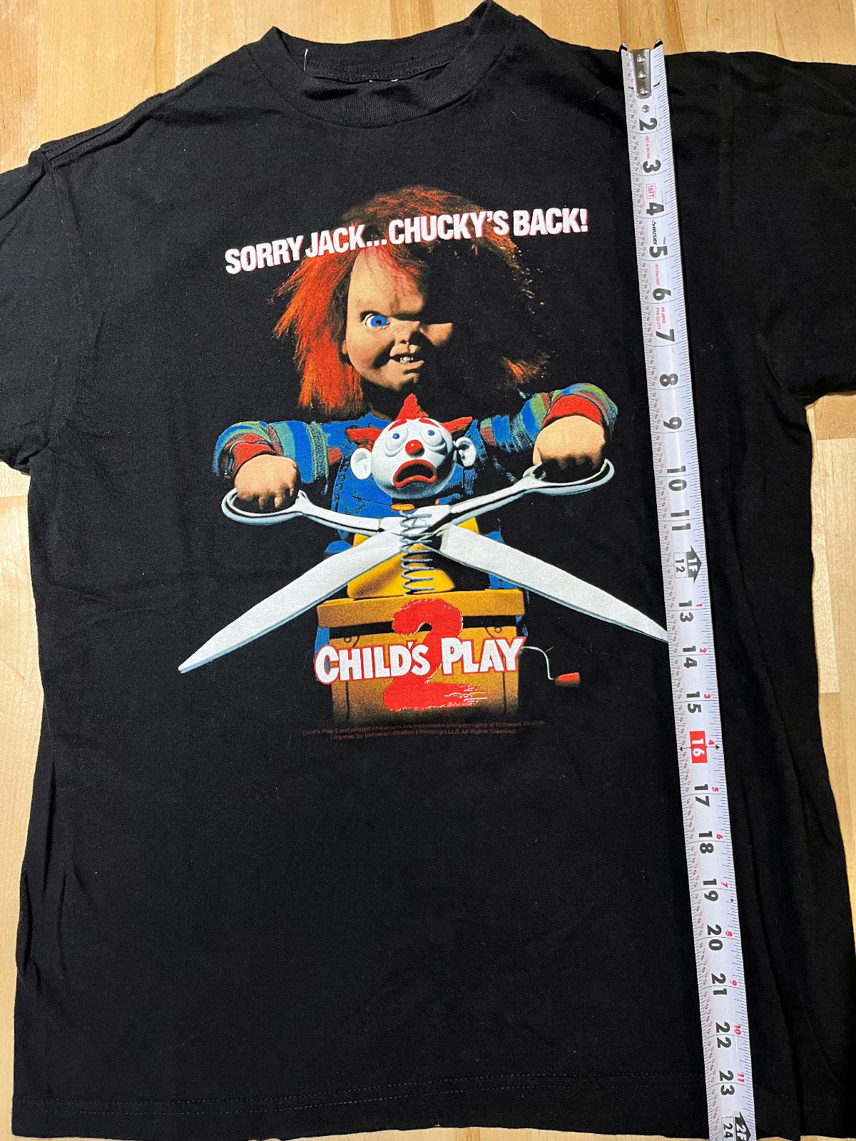 Child’s Play 2 Sorry Jack, Chucky’s Back Graphics BLACK T Shirt – Men’s M
