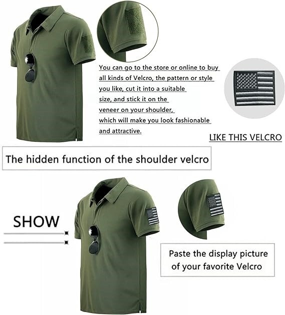 Men’s Tactical Polo T-Shirt Quick Dry Combat Short Sleeve Team Work Casual Shirt