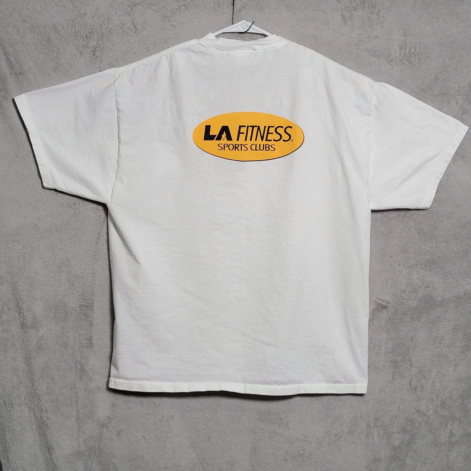 Vintage Champion T-Shirt Mens Size XL White LA Fitness Sports Athletic Tee 90s