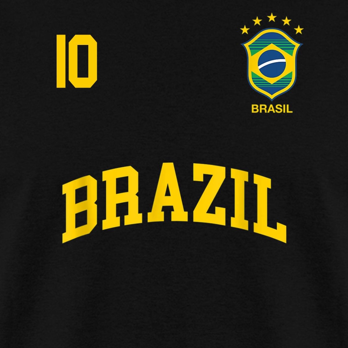 Brazil Number 10 Soccer Jersey Playmaker Men’s T-Shirt