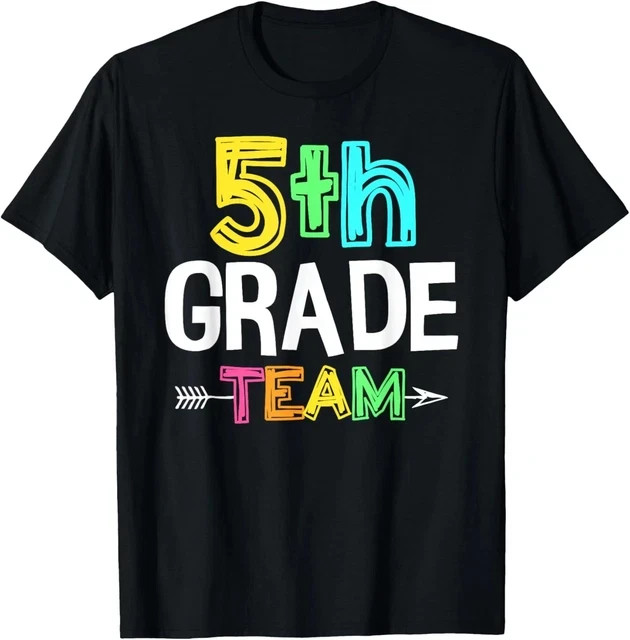 Fifth Grade Team Teacher Student Back To School Black T-shirt