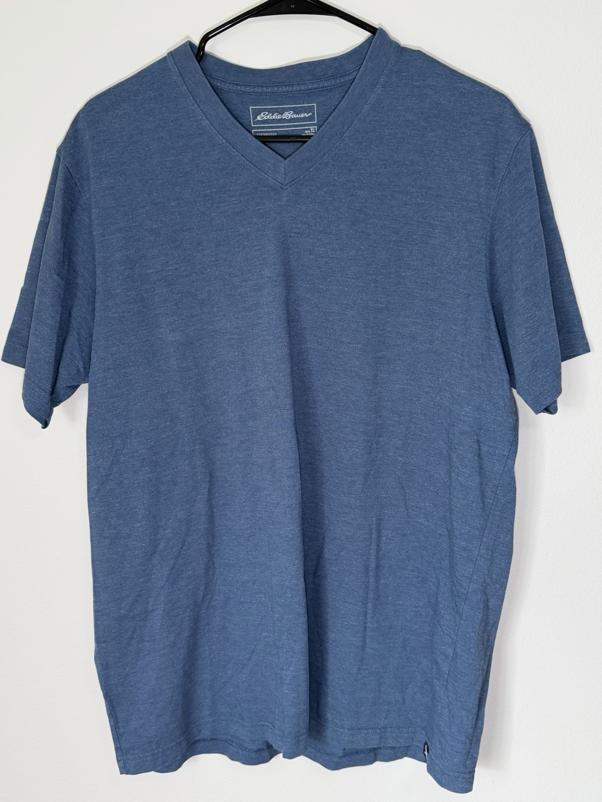 Eddie Bauer Men TL Blue V-Neck Short Sleeve T-Shirt