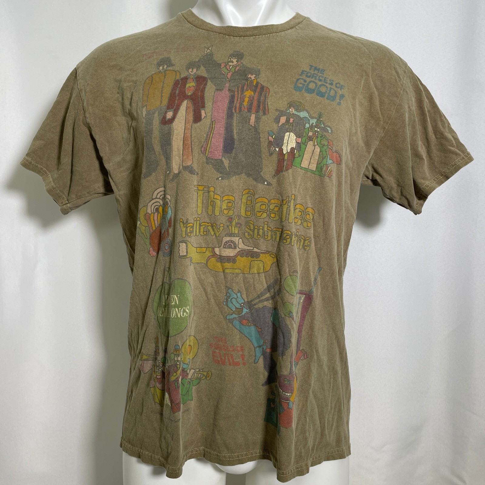 The Beatles Yellow Submarine Junk Food Brown T-Shirt Men’s MEDIUM