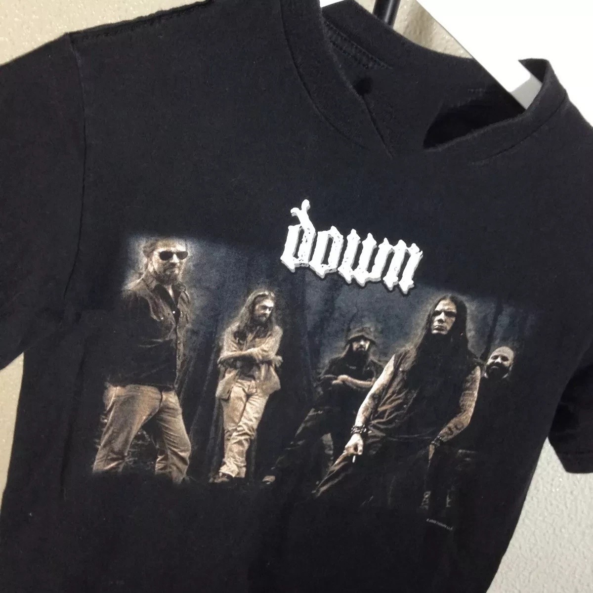 Retro Down Band Members Black 100% Cotton Size T-shirt