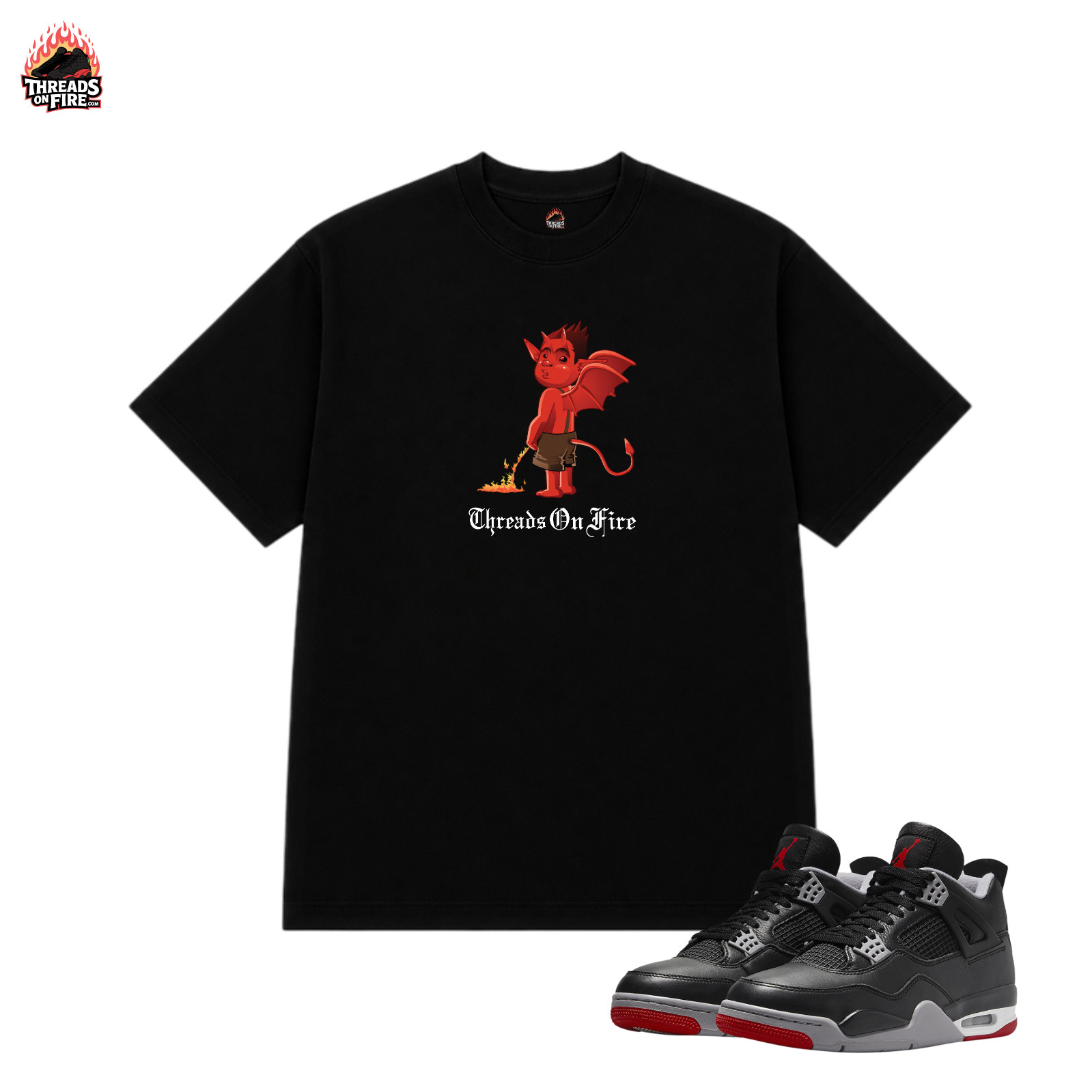 90’s Streetwear Character Vintage Style Graffiti T-Shirt Men’s Threads On Fire