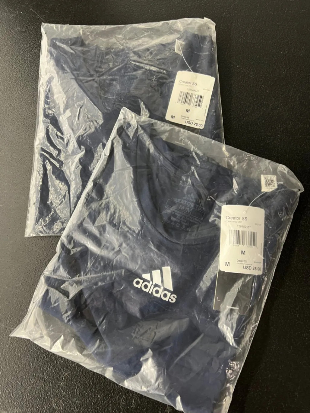 Adidas Creator SS Medium T-Shirt Navy Blue White Short Sleeve Men Apparel New