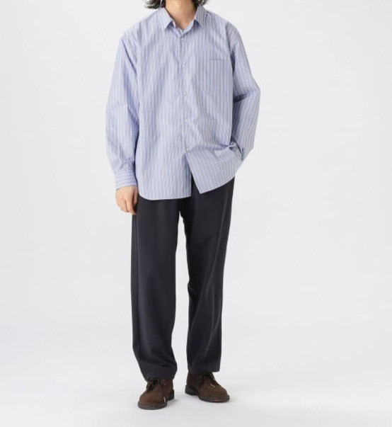 (ASK availability First) BEAMS polyester broadcloth regular collar shirt NEW