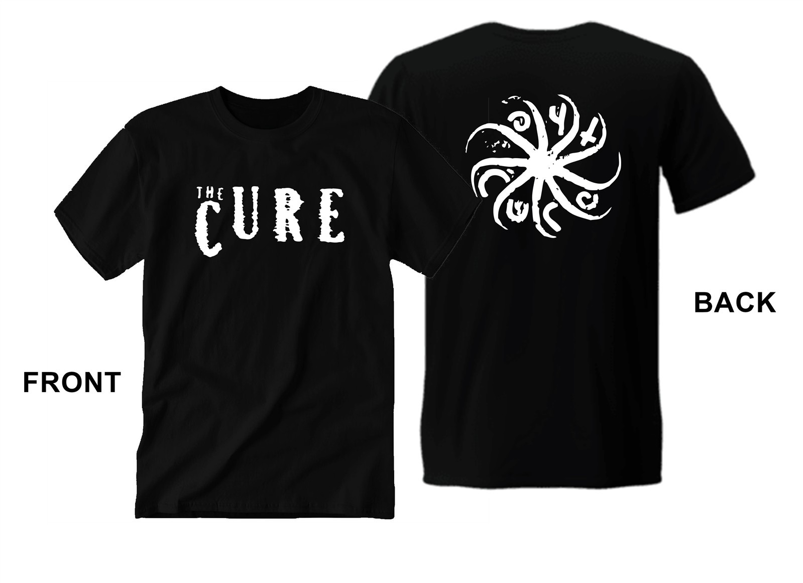 Thɘ Curɘ 80’s Classic Rock T-Shirt Unisex Double-Sided Print for Kids & Adults