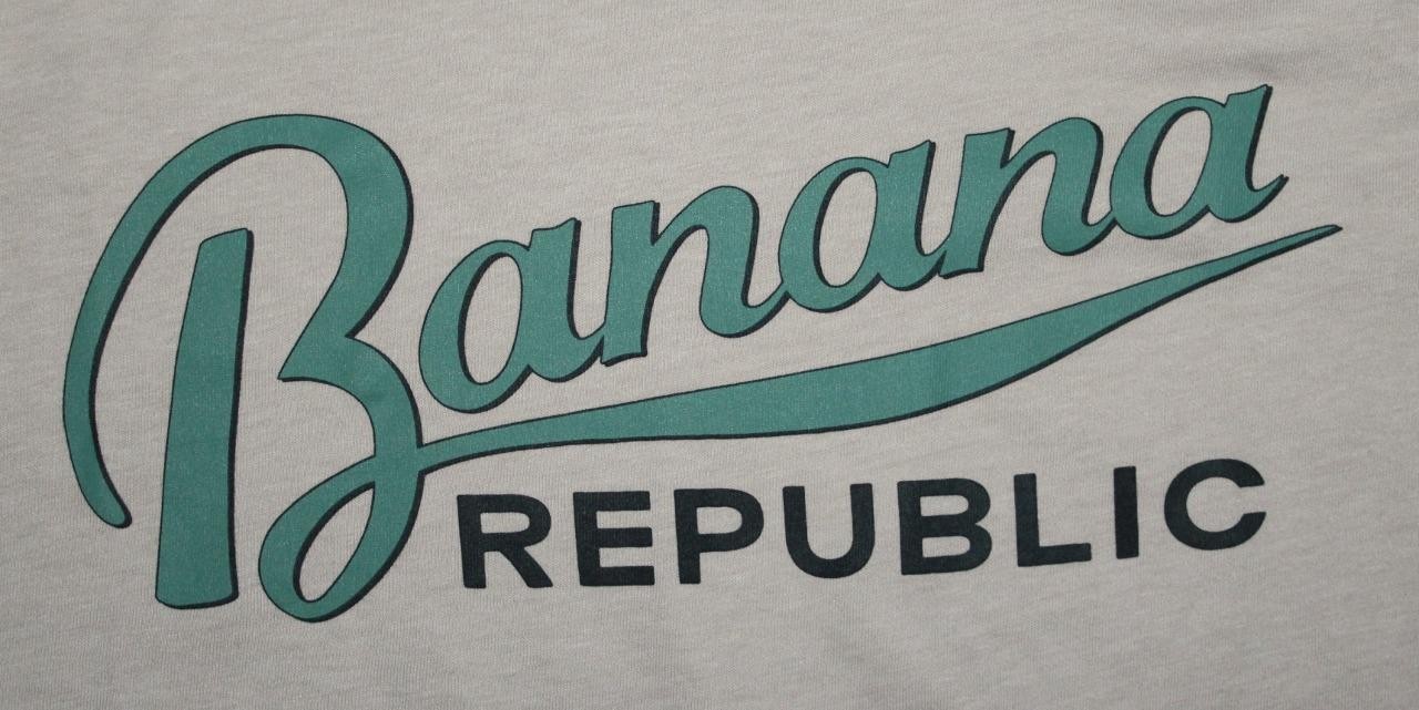 Mens BANANA REPUBLIC Sporty Script Graphic Tee PREMIUM WASH T-Shirt LARGE *K1
