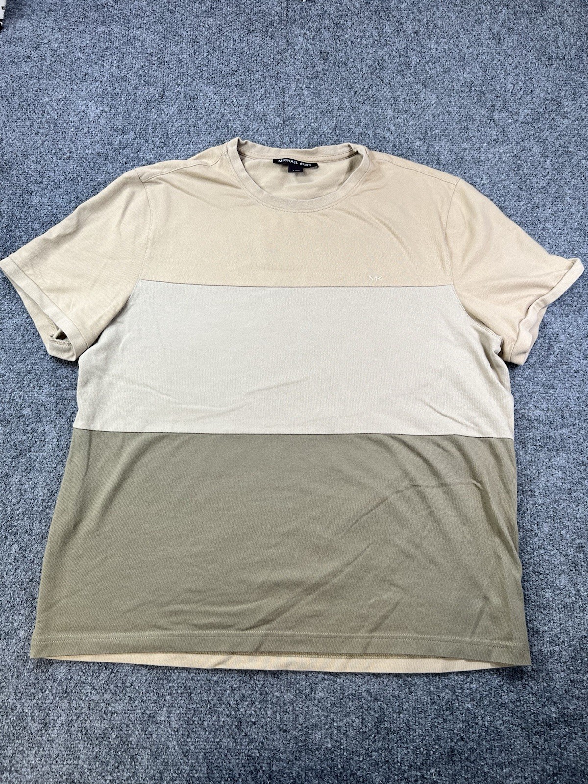 Men’s Tri Color Michael Kors Shirt Sleeve Tee Size Large D89