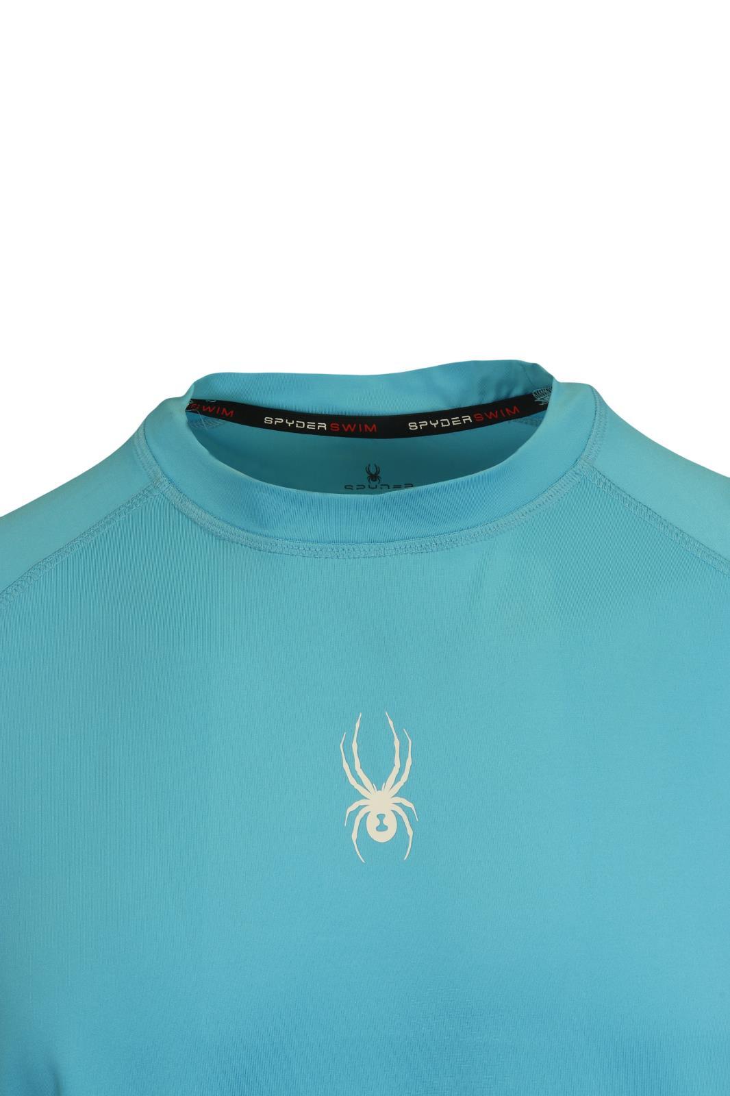Spyder Men’s T-Shirt Aqua Blue UPF30+ Rash Guard L/S (S01A)