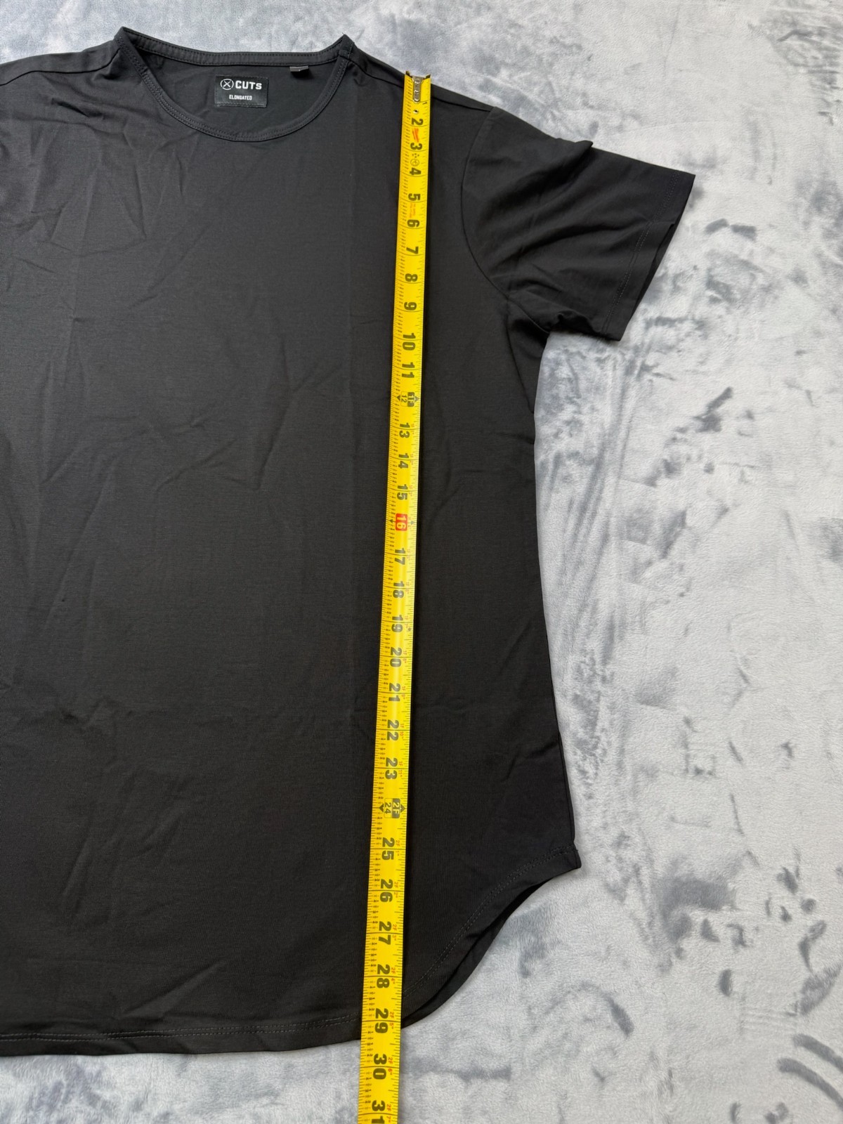 Cuts Clothing Crew Elongated Fit T-Shirt Men’s Large Black Pyca Pro