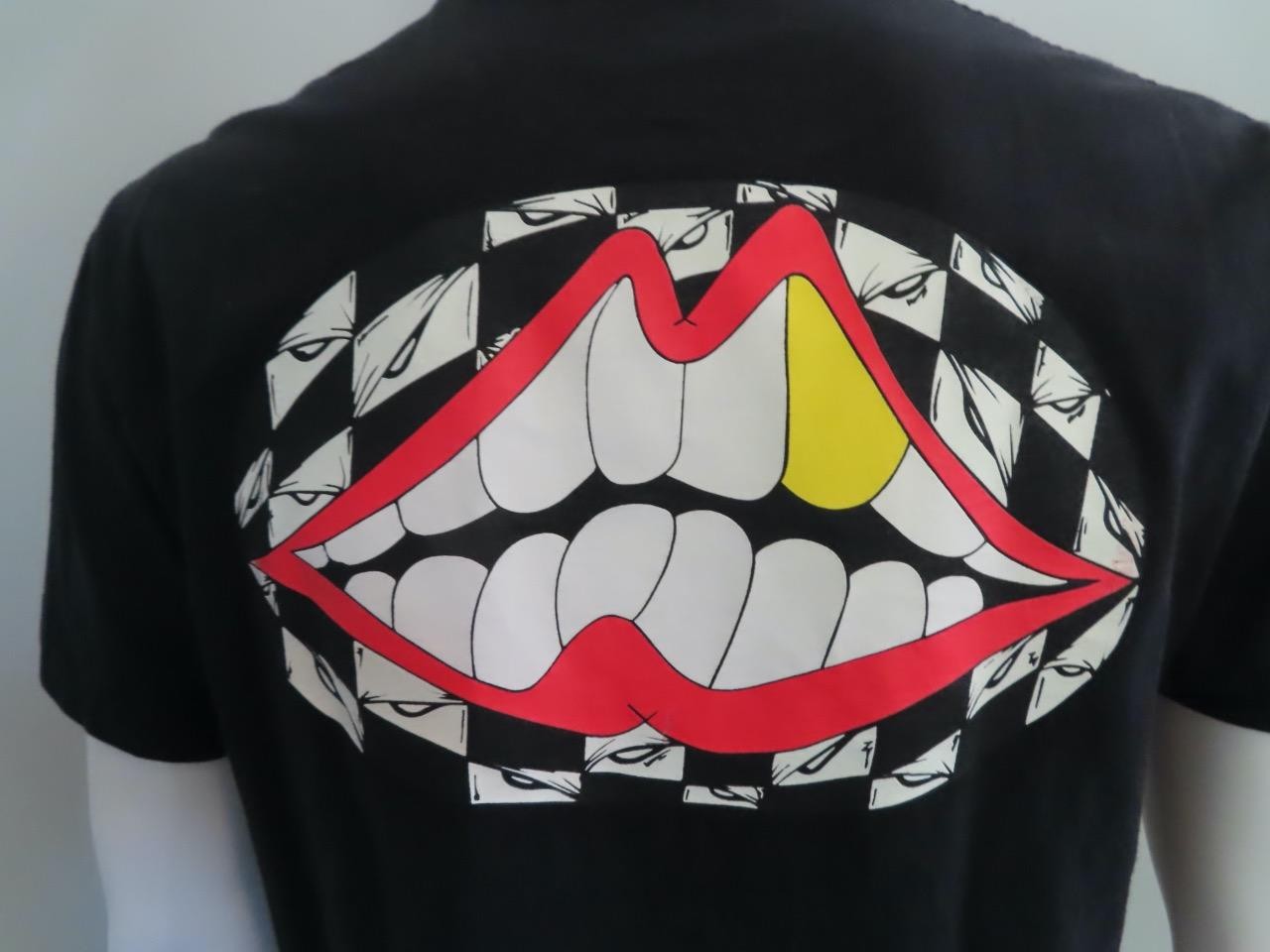 Chrome Hearts Black/Multicolor Lips Graphic Mens T-Shirt Size L