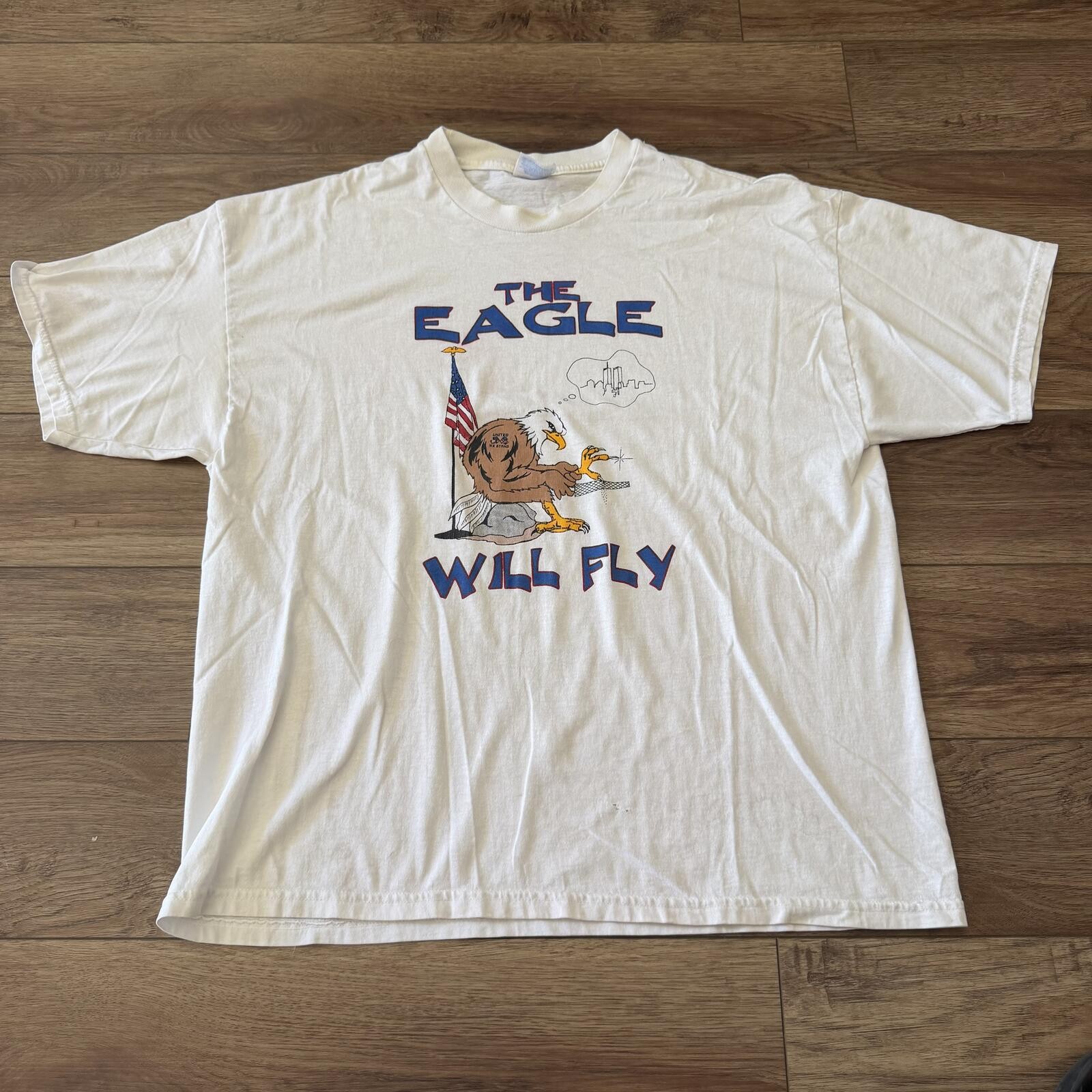 Vintage Y2K Post 9/11 “The Eagle Will Fly” 2001 T Shirt XL