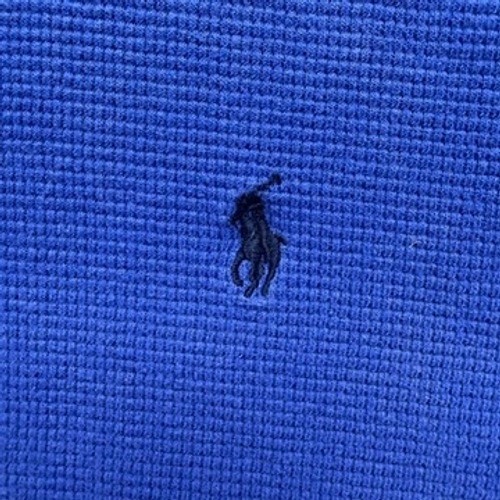 Polo Ralph Lauren Thermal Shirt Waffle Knit Regular Fit Large Blue Pony Logo