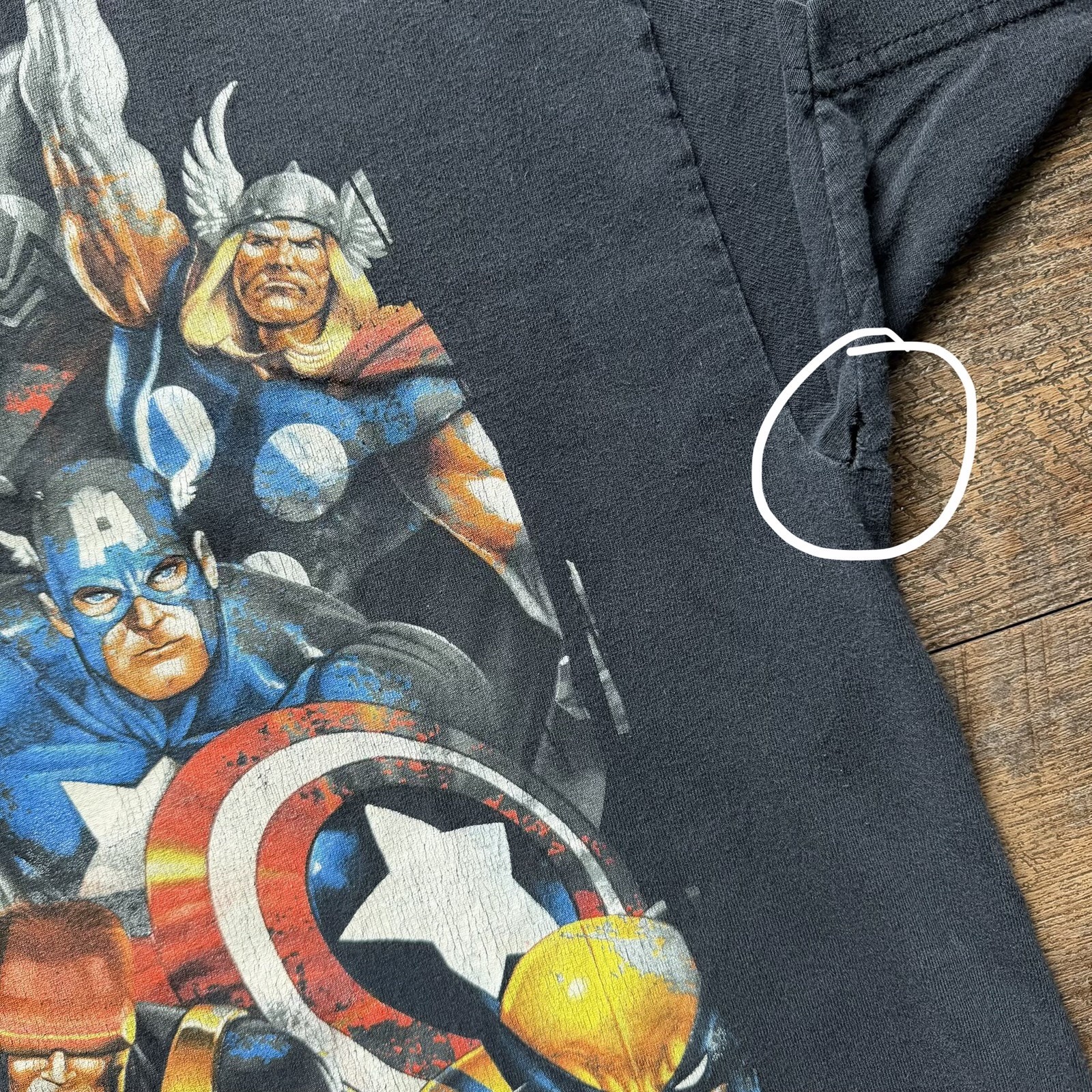 Vintage Y2K Mens XL Black Mad Engine x Marvel Characters Faded Worn Comic Tee