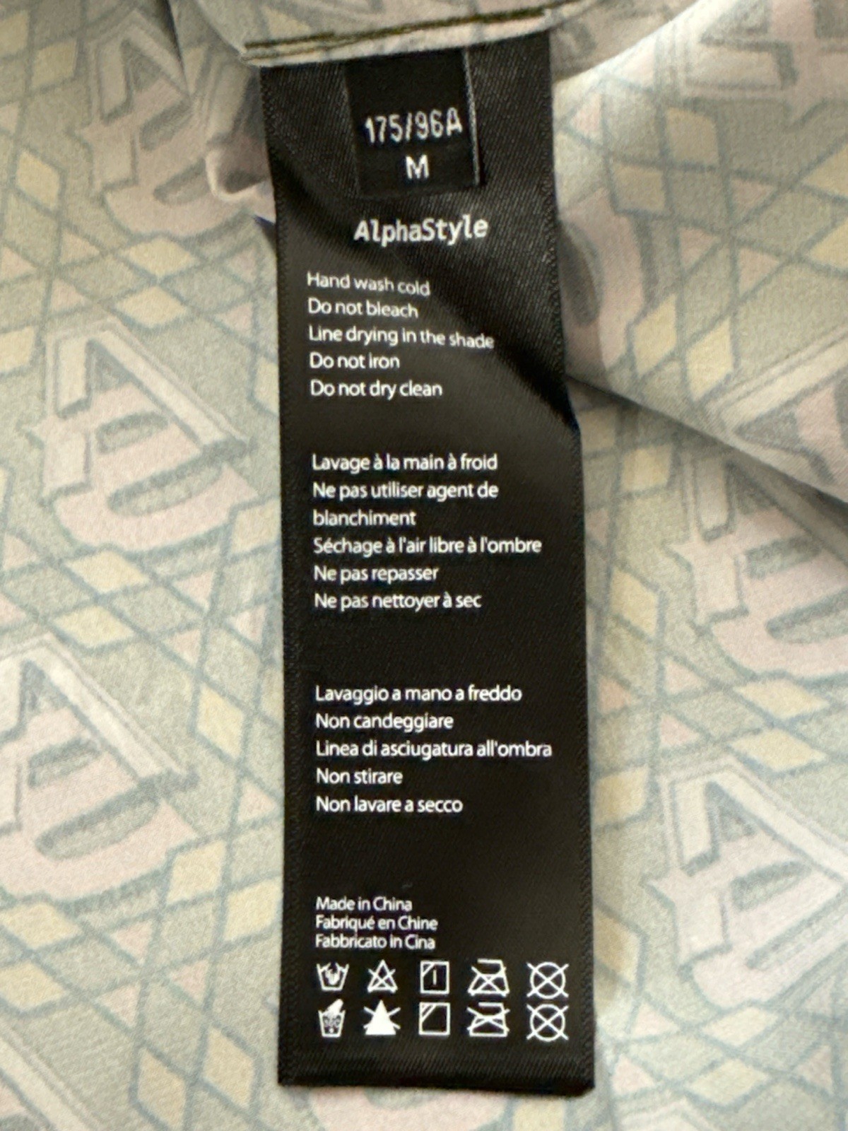 NWT AlphaStyle Luxe DEFOE Printed Silk Button Up Streetwear Shirt MSRP $250 Sz M
