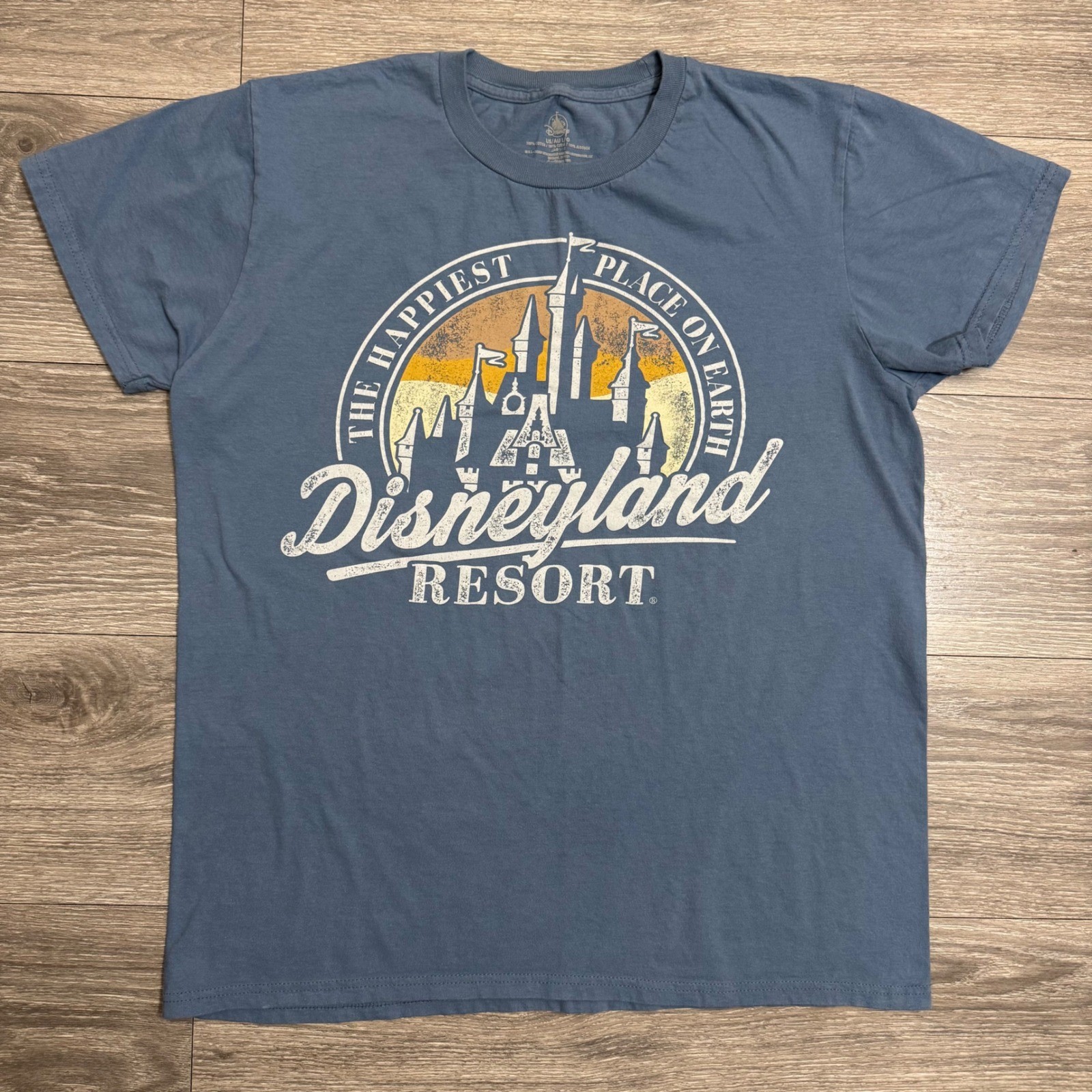 Disney Disneyland Resort Shirt Unisex Large Blue Happiest Place On Earth Graphic