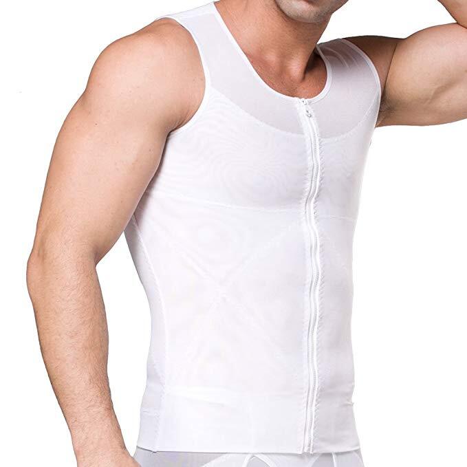 Men Compression Vest Post-Surgical Gynecomastia Shirt Body Shaper Tummy Control