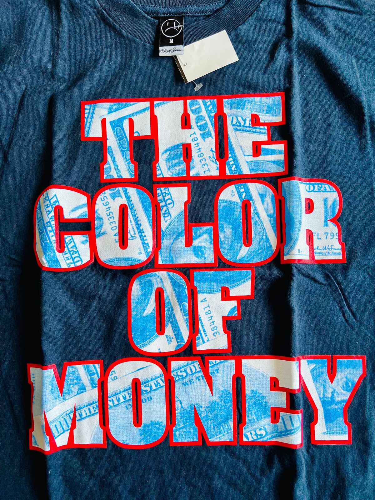 NEW Rogue Status T-shirt Tee Shirt Color Money M Medium Navy Blue RS Vintage DS