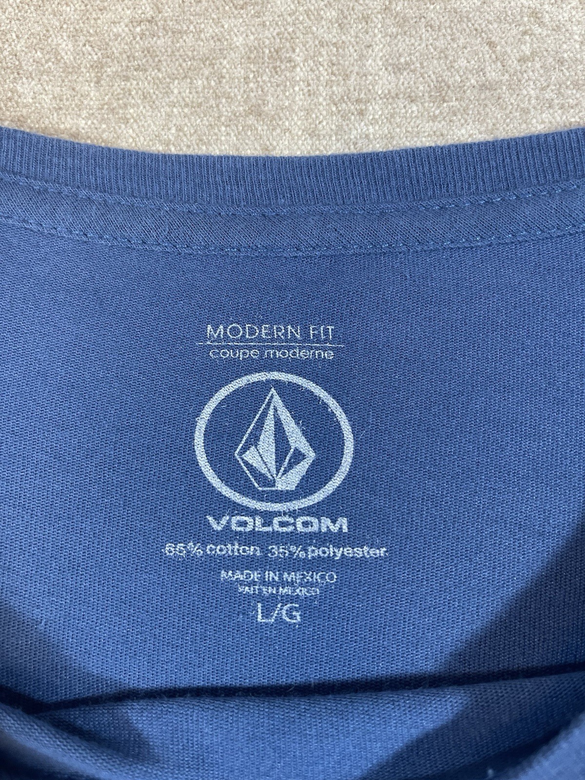 Volcom Stone T-Shirt Blue Men’s Size L Large Geometric Short Sleeve Casual Surf