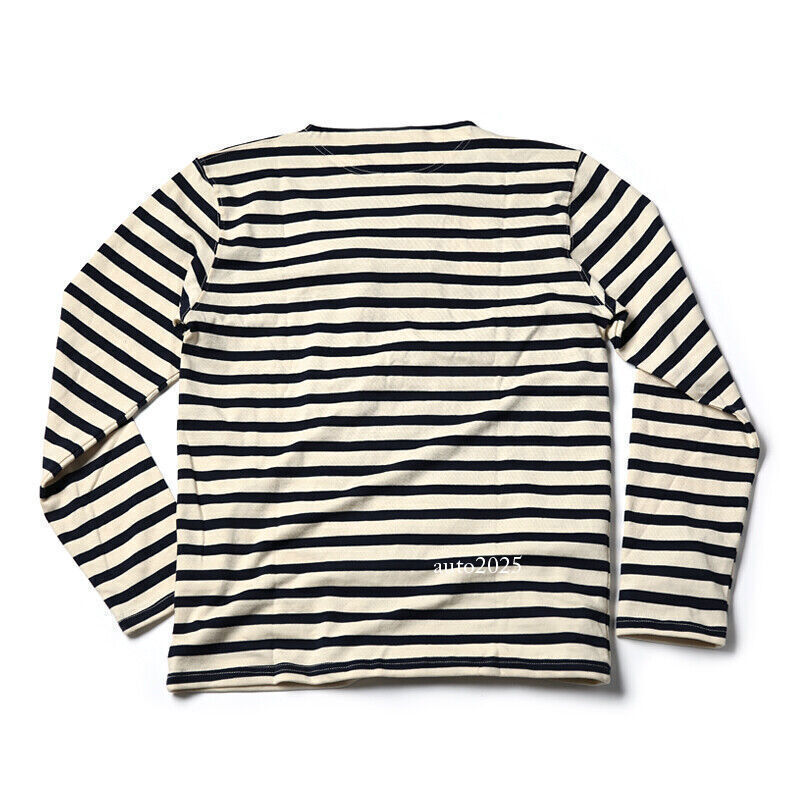 Bronson Mens Breton Striped Long Sleeve Shirt Causal French Sailor Naval T-Shirt