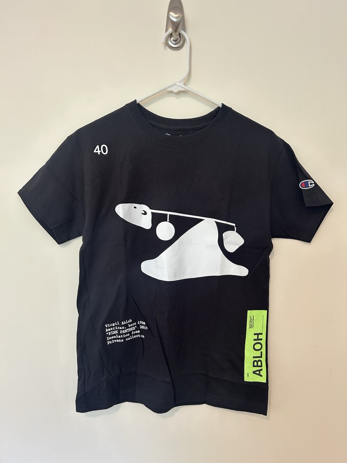 NWT Virgil Abloh Off-White x Champion Limited Edition Black Graphic T-Shirt