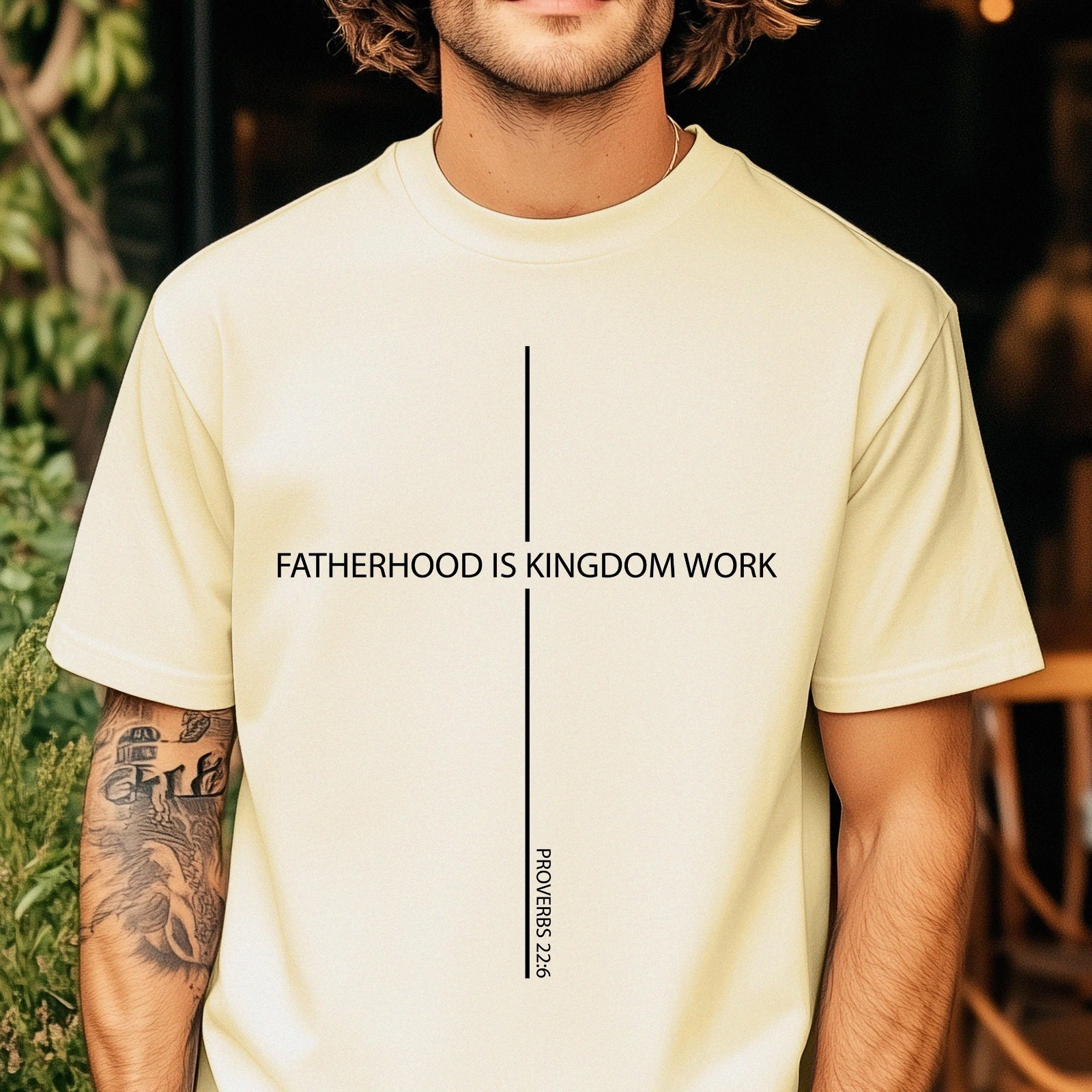 Fatherhood Is Kingdom Work Shirt Men’s Cotton Christian Graphic T-Shirt Best