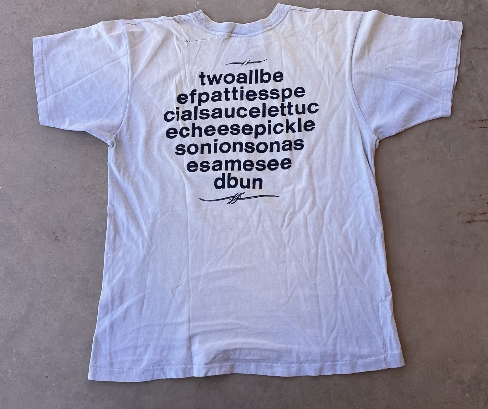 Vintage McDonald’s Shirt Large 60s 70s Big Mac Jingle Promo Song Mcds Burger