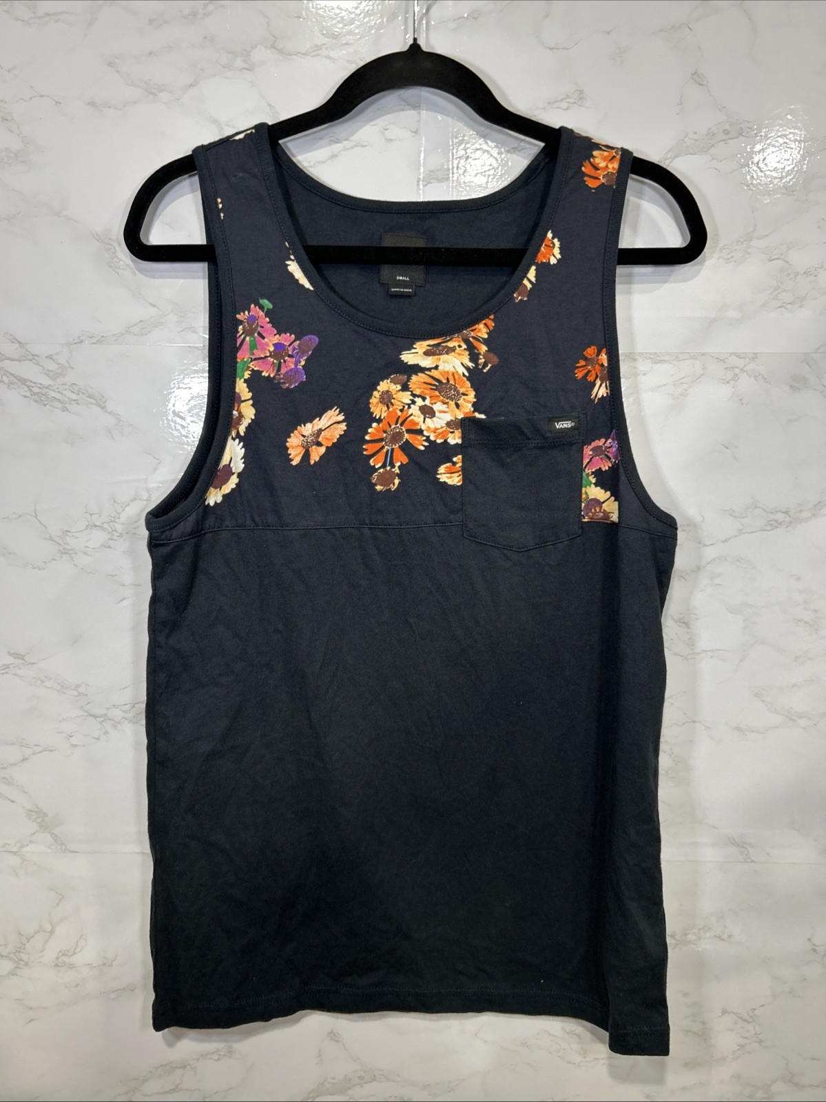 Vans Men’s Hilby Tank Top Sleeveless Tropical Shirt Plant Leaf Gym Sz Small New