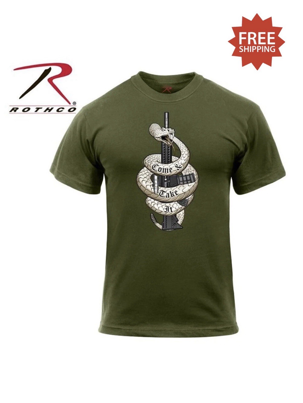 Rothco 61560 “Come & Take It” 2A OD Olive Drab Green T-Shirt – Size XL – NWT