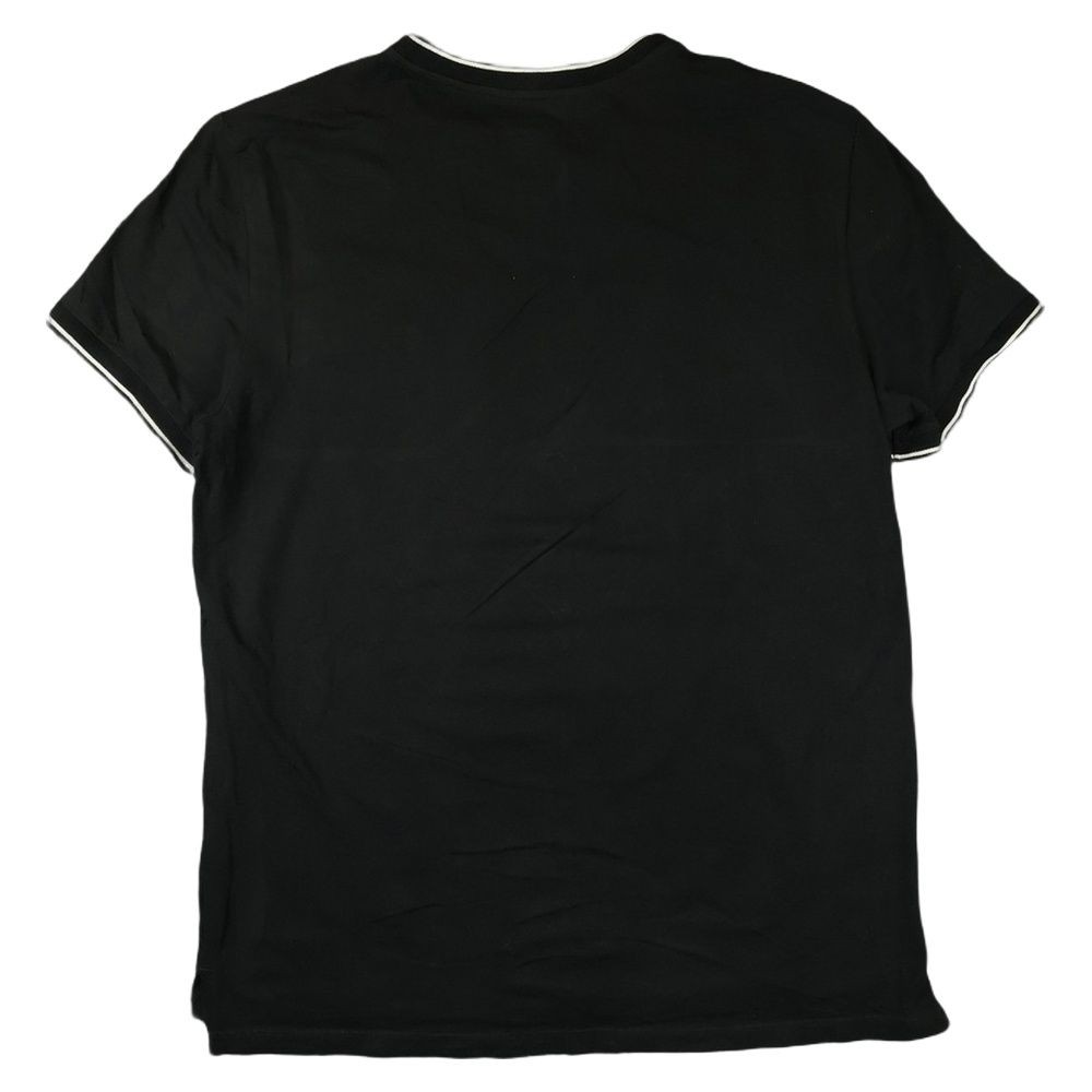 Armani Exchange Shirt Mens LARGE Black Contrast Trim Crew Neck Short Sleeve L