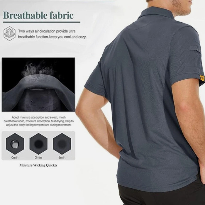 Quick Dry Mens Short Sleeve Shirt Tactical Combat Team Work PoloT-Shirt Top