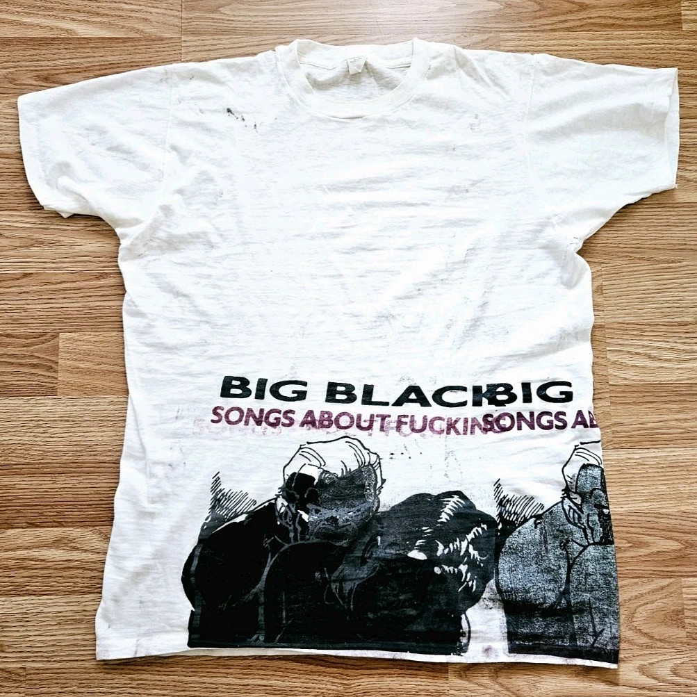 Vintage 80s Big Black Songs About F*cking Punk T Shirt Steve Albini Test Print L